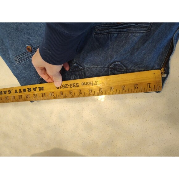 Ralph Lauren Country Denim Skirt Long Bell Shape Leather Pocket Accents Made USA - Picture 9 of 13